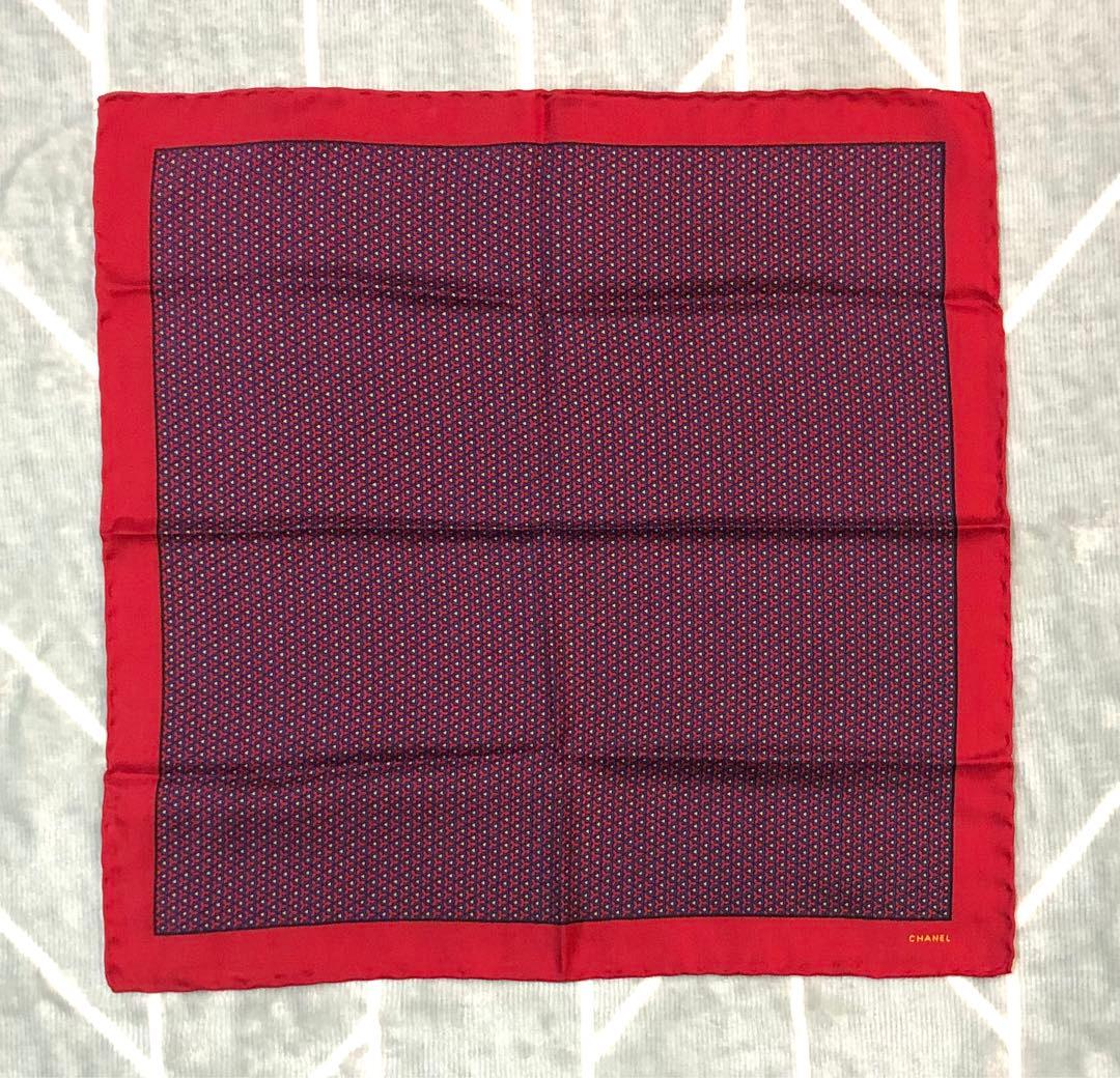 極美品☆CHANEL シャネル☆シルクハンカチorミニスカーフ