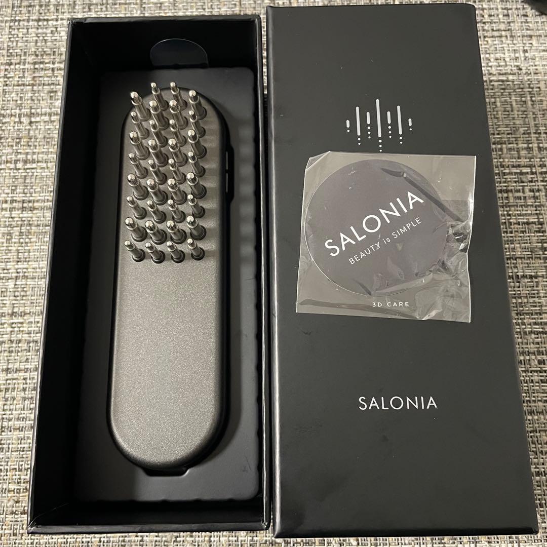 SALONIAサロニア美顔器ブラックEMS LIFT BRUSH 3D CARE