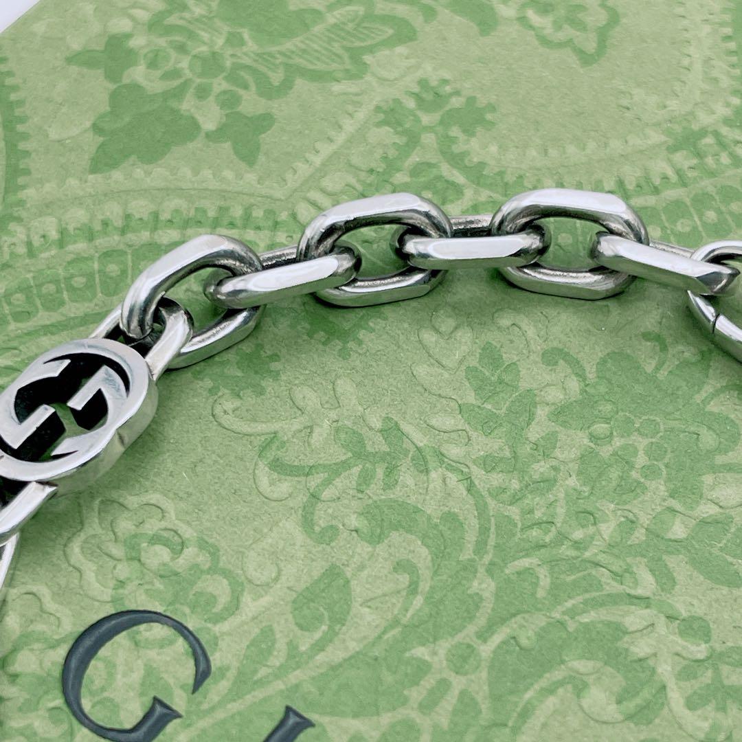 GUCCI　インターロッキング　ブレスレット　17号　シルバー925