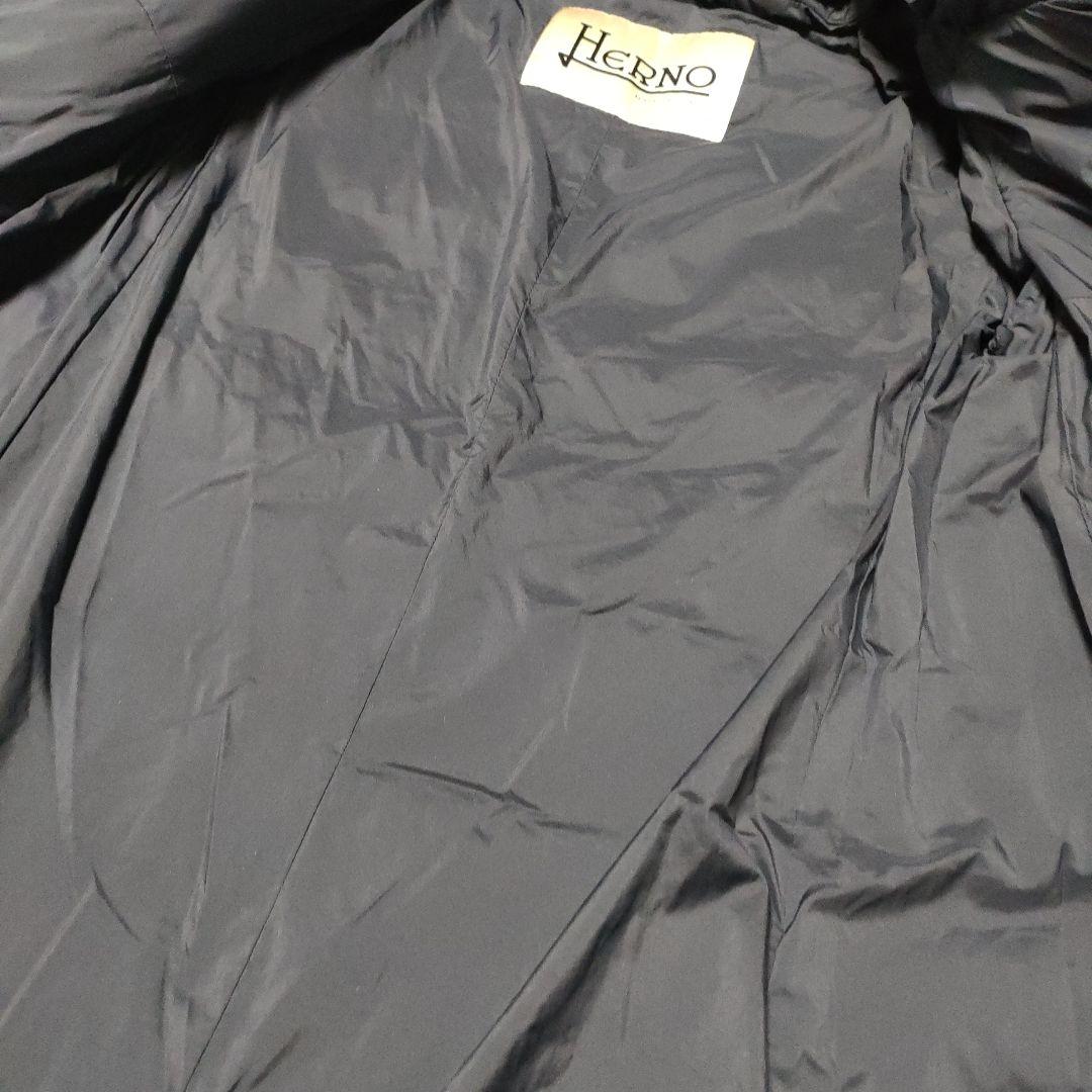 美品✨ヘルノ ダウンコート 異素材切り替え ドッキング ロング丈　ネイビー40