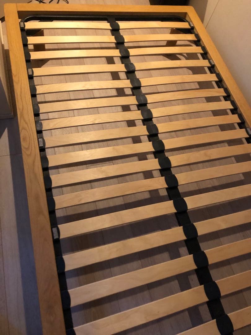 無印良品　オーク材ベッドフレーム、ベッドボード