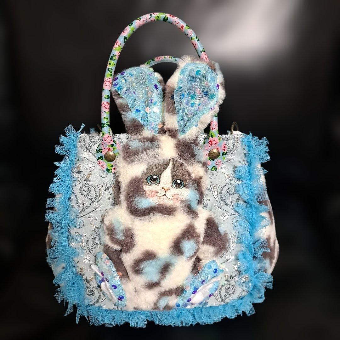 ざ*ろ様 コヤンイサムチョン♥️ハチワレちゃんブルーパキットレースとインド刺繍で