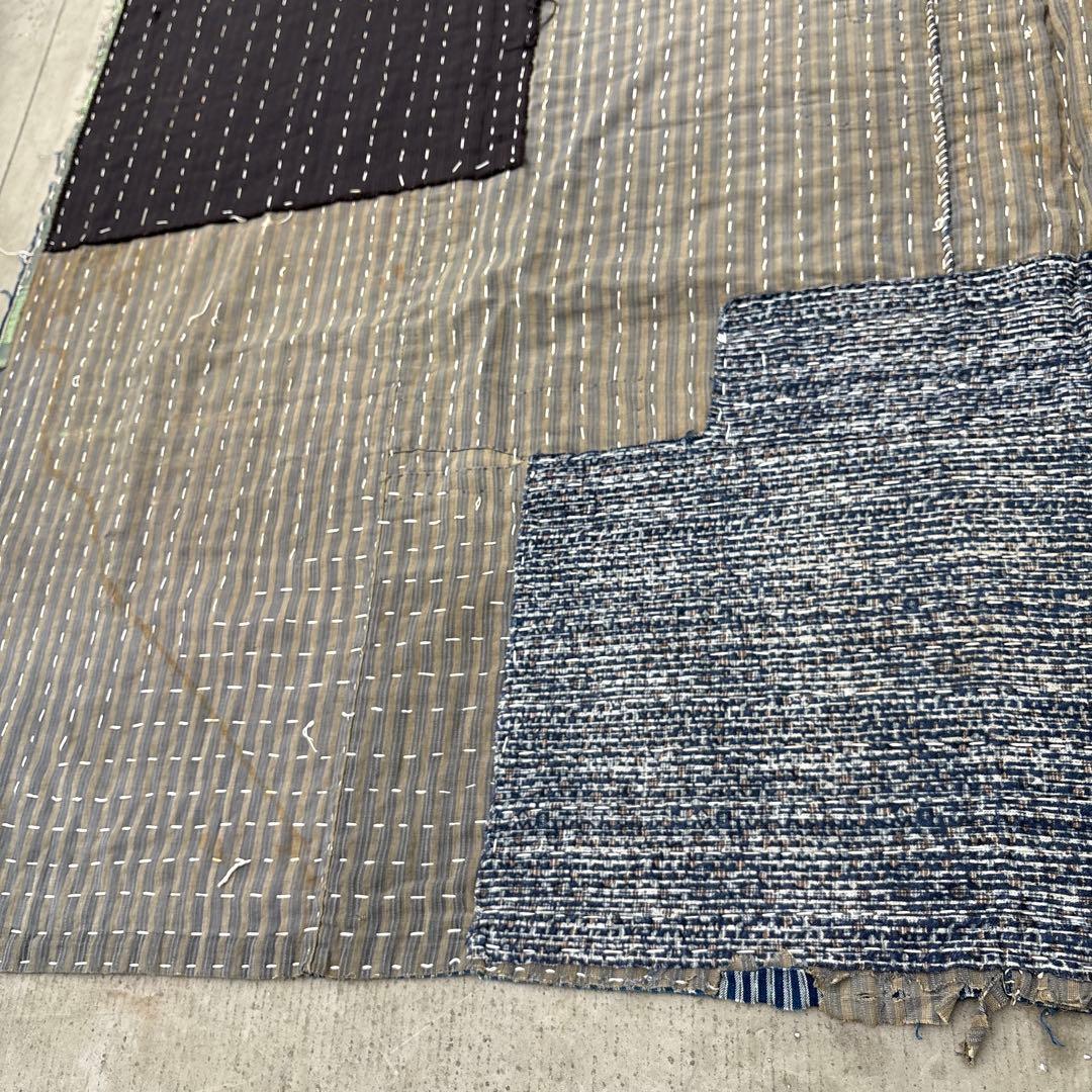 SALE⏬襤褸❹縞模様　全面刺子　敷物　カバー　パッチワーク