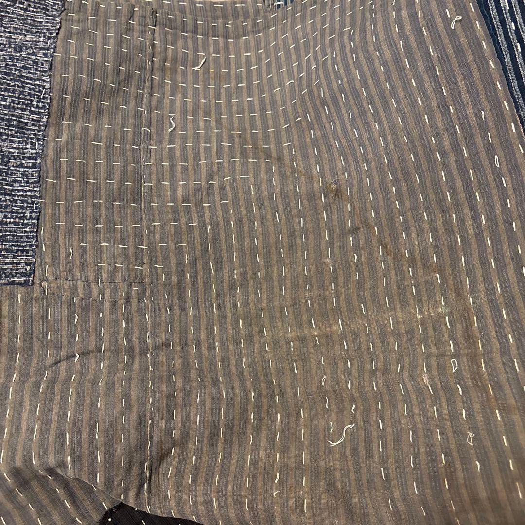 SALE⏬襤褸❹縞模様　全面刺子　敷物　カバー　パッチワーク