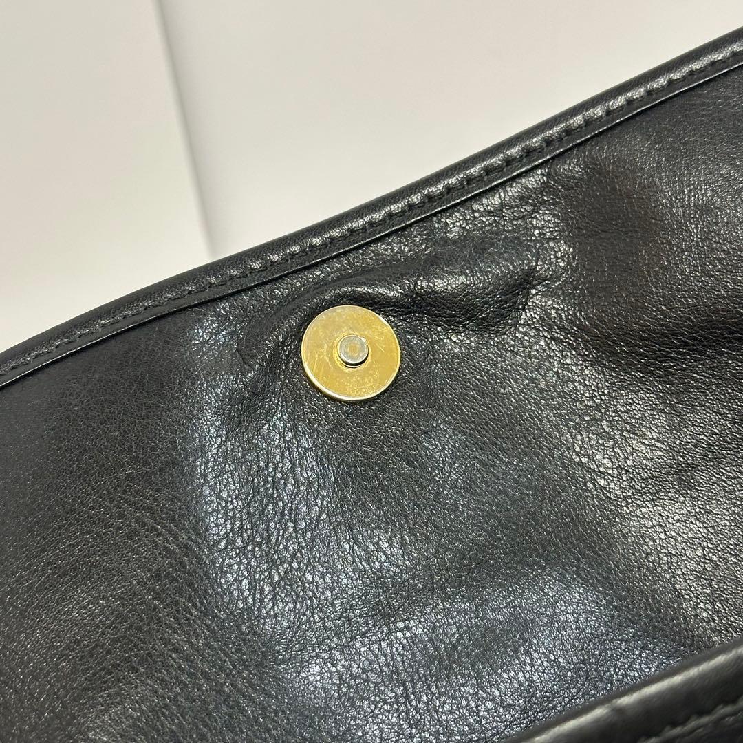 美品‼️ロエベ アナグラムロゴ レザーショルダーバッグ ブラック 黒 本革