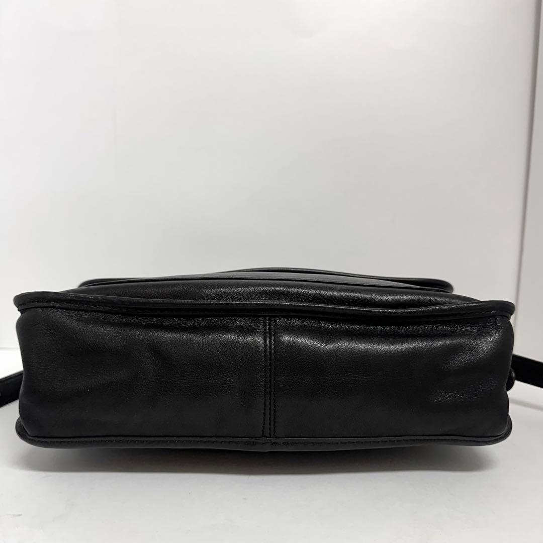 美品‼️ロエベ アナグラムロゴ レザーショルダーバッグ ブラック 黒 本革