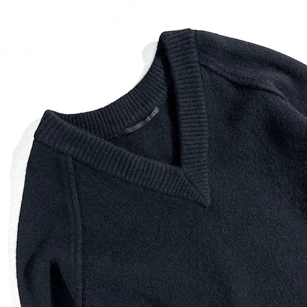 AP STUDIO ウールカシミヤVネックニット ブラック フリーサイズ 上質