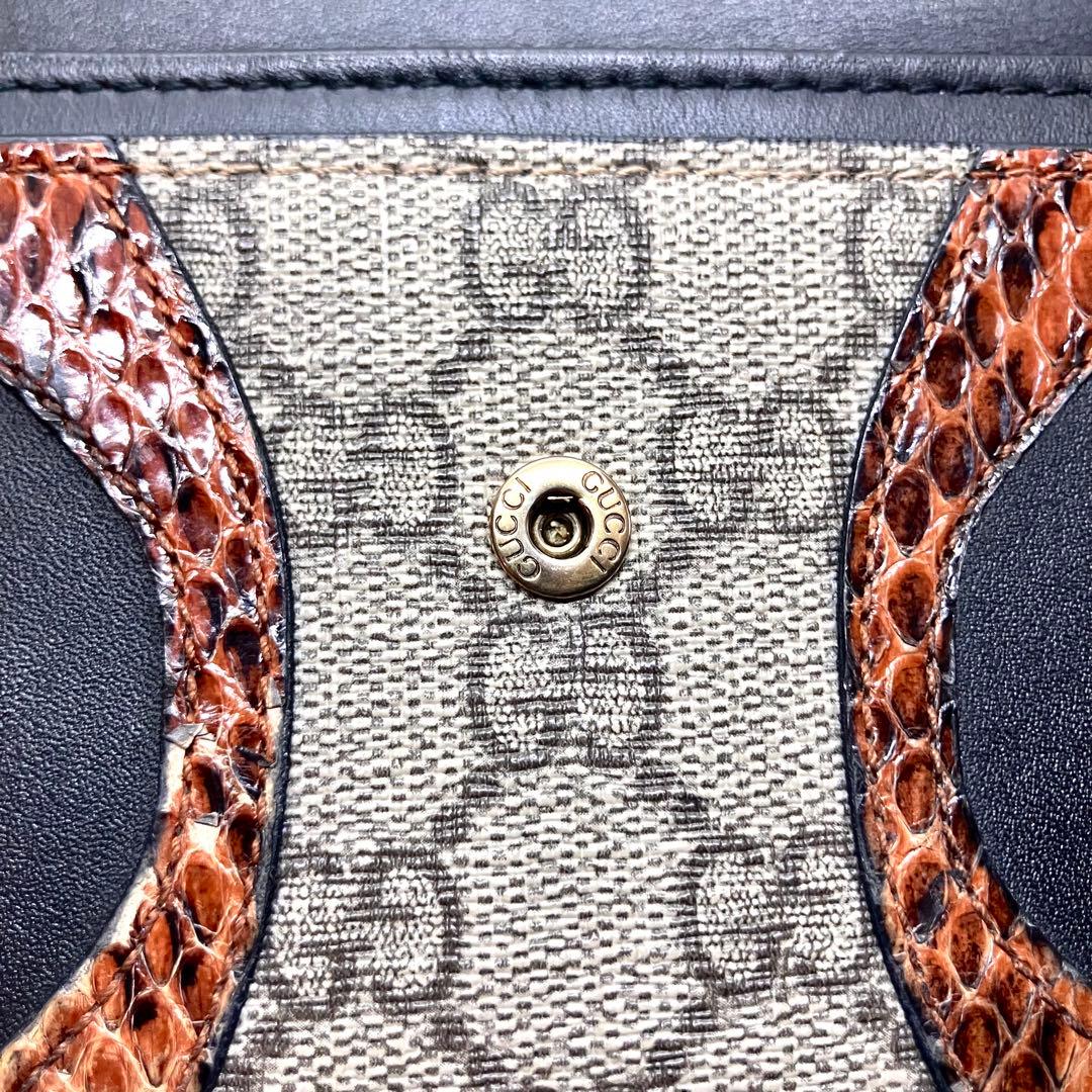 美品✨GUCCI パイソン 切り替え コンチネンタルウォレット 410100