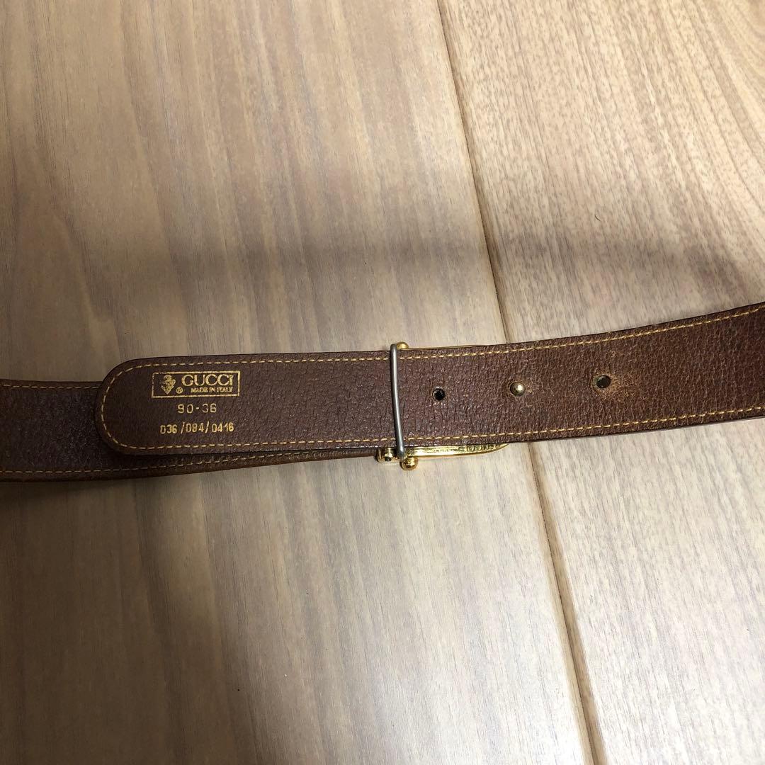 GUCCI グッチ　ベルト　シェリーライン　キャンバス　レザー　GGバックル