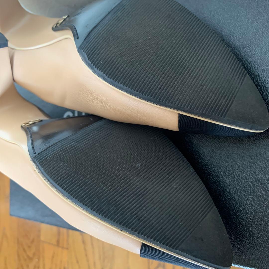 CHANEL ベージュ ブラックトゥ ハイヒール