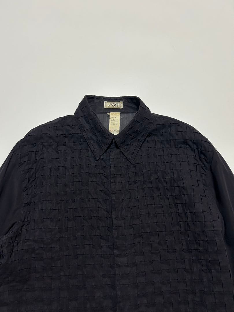 トップス 90s GIANNI VERSACE Woven Sheer Shirt