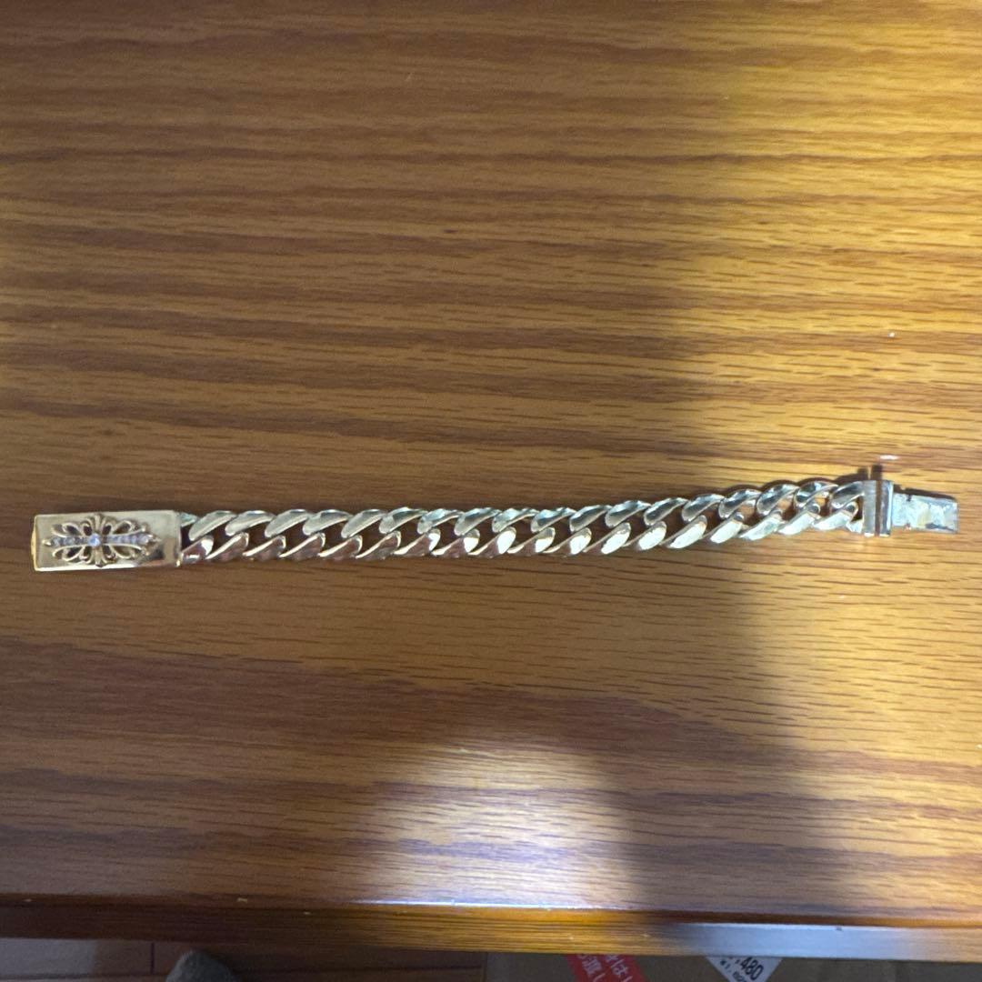 925シルバー 編み込みチェーンブレスレット