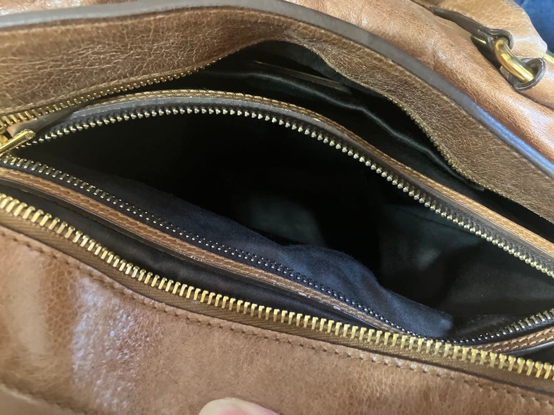 MIU MIU ブラウン ボストンバッグ　サイドリボン　ショルダーバッグ