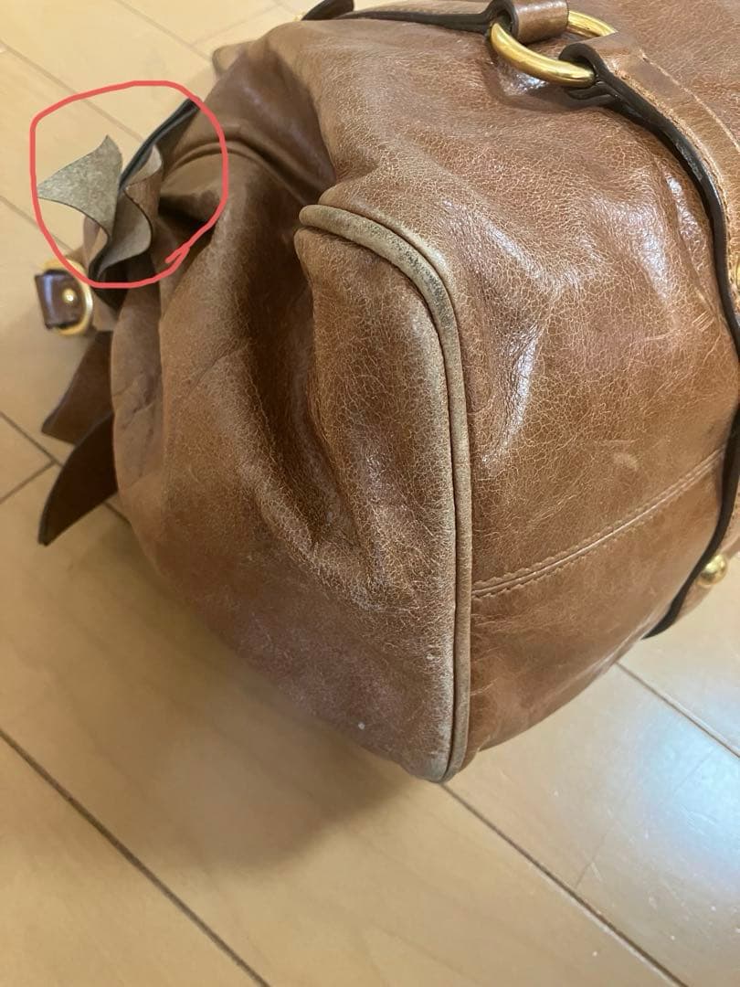 MIU MIU ブラウン ボストンバッグ　サイドリボン　ショルダーバッグ