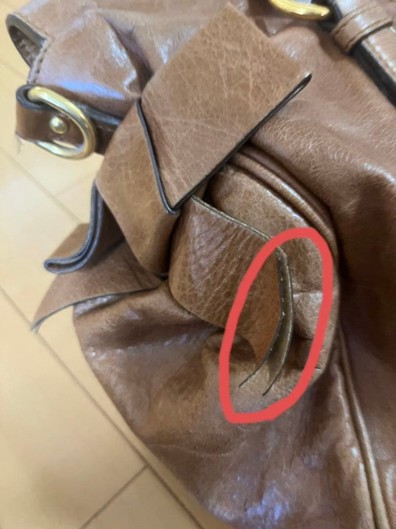 MIU MIU ブラウン ボストンバッグ　サイドリボン　ショルダーバッグ