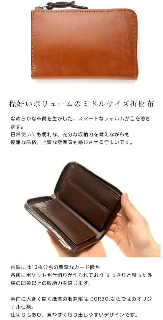 新品未使用　コルボ　ネイビー　L字ファスナー財布　1LD-0238