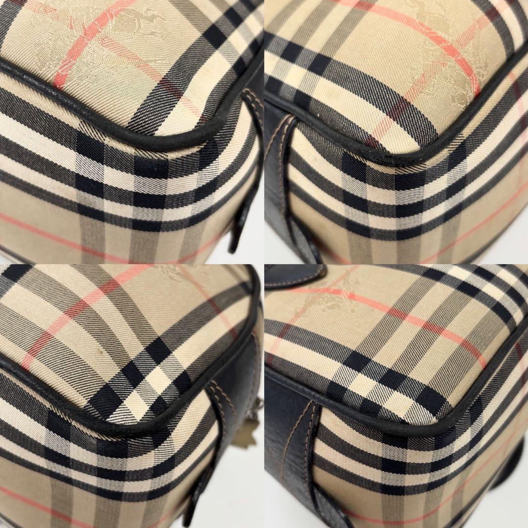 バーバリー　ミニボストンバッグ　シェルター　ノバチェック　ホースマーク　ベージュ