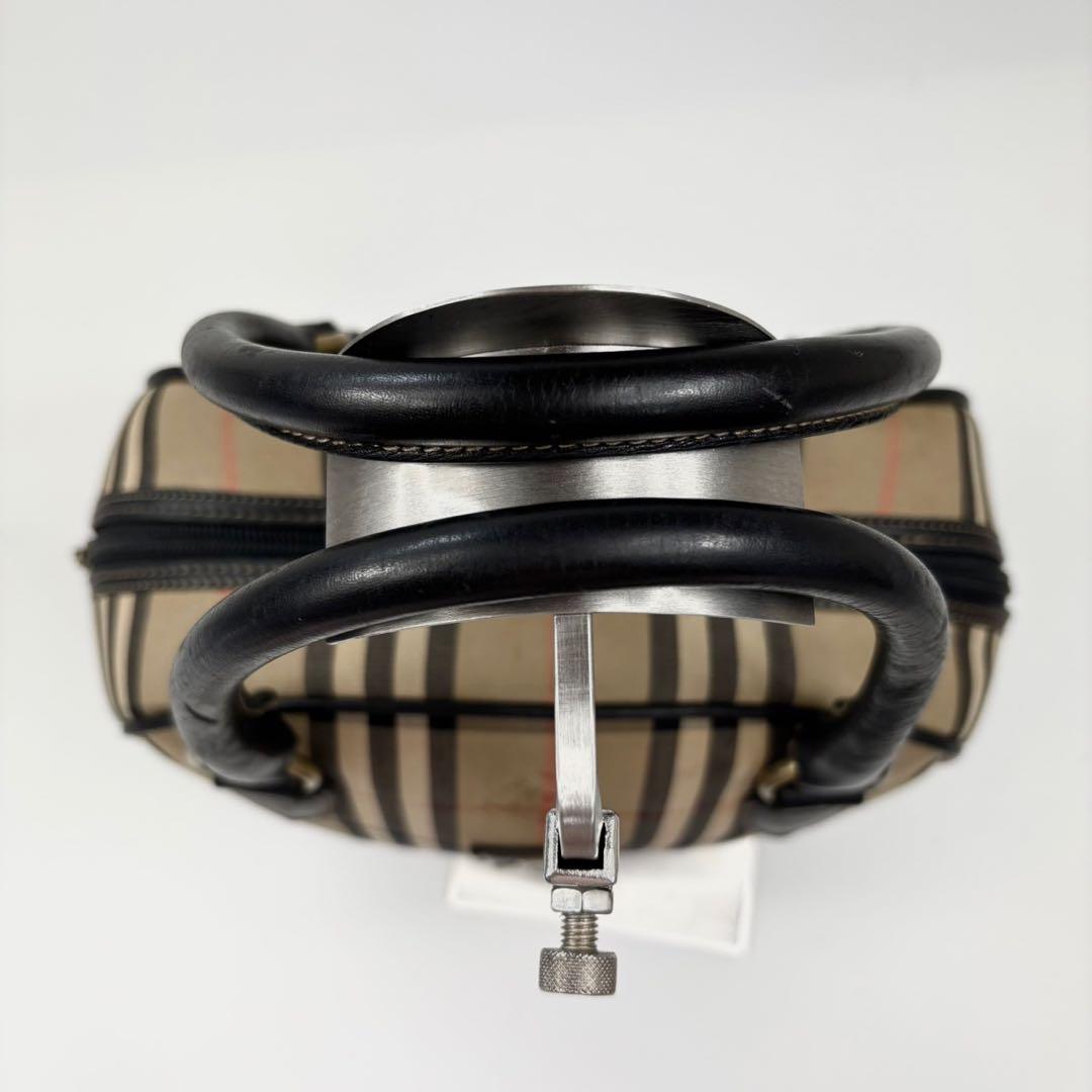 バーバリー　ミニボストンバッグ　シェルター　ノバチェック　ホースマーク　ベージュ