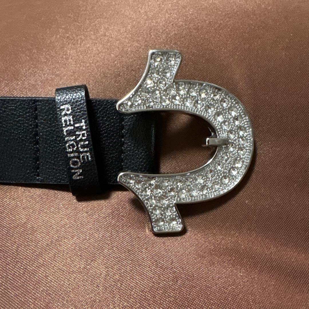 true religion ライストーン　ブラックベルト　即日発送可