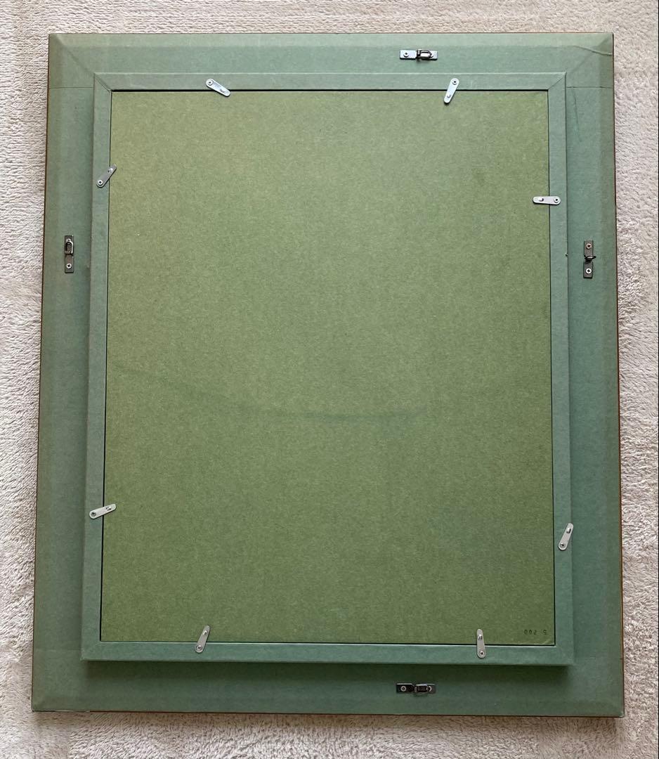 油絵・日本画用額縁　金と緑　角紋模様