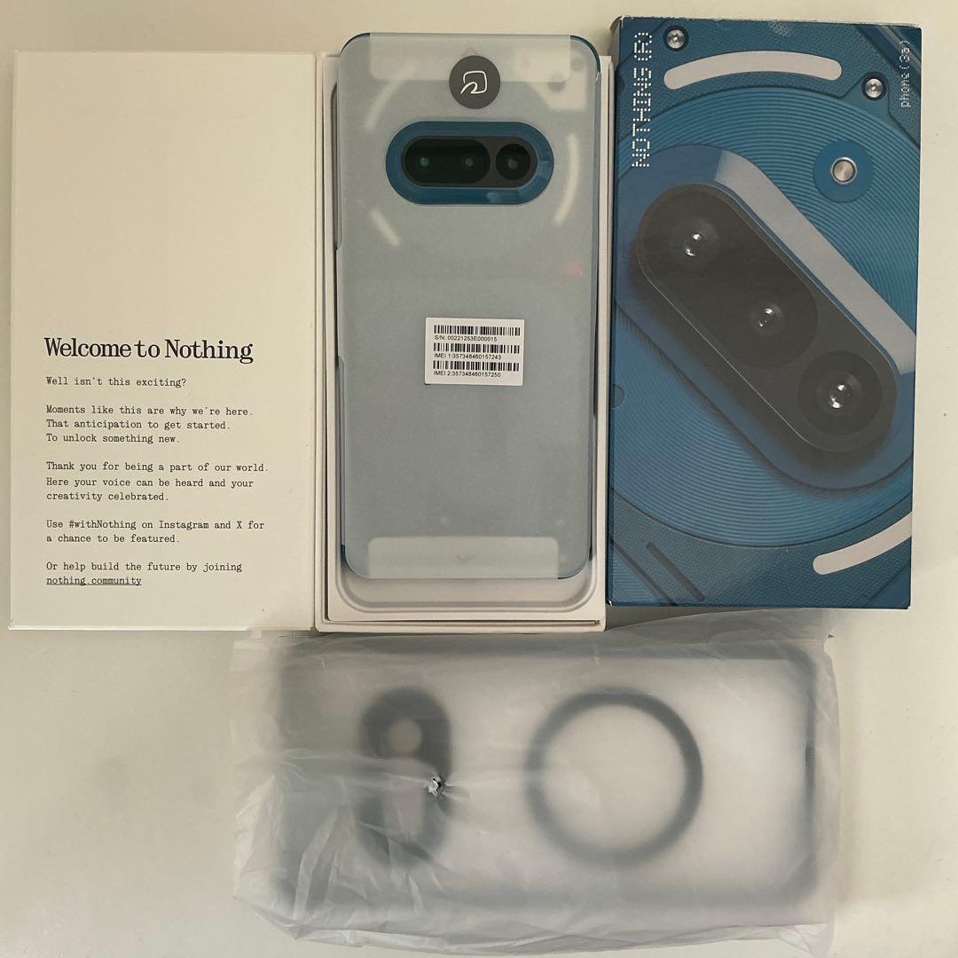 【極美品】Nothing Phone(3a)ブルー256GB楽天限定色 ケース付