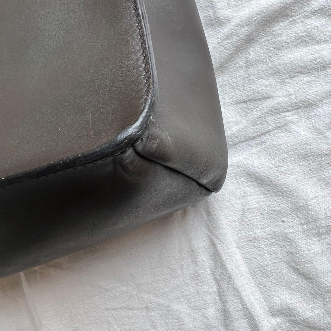 バッグ PRADA leather messenger bag dark brown