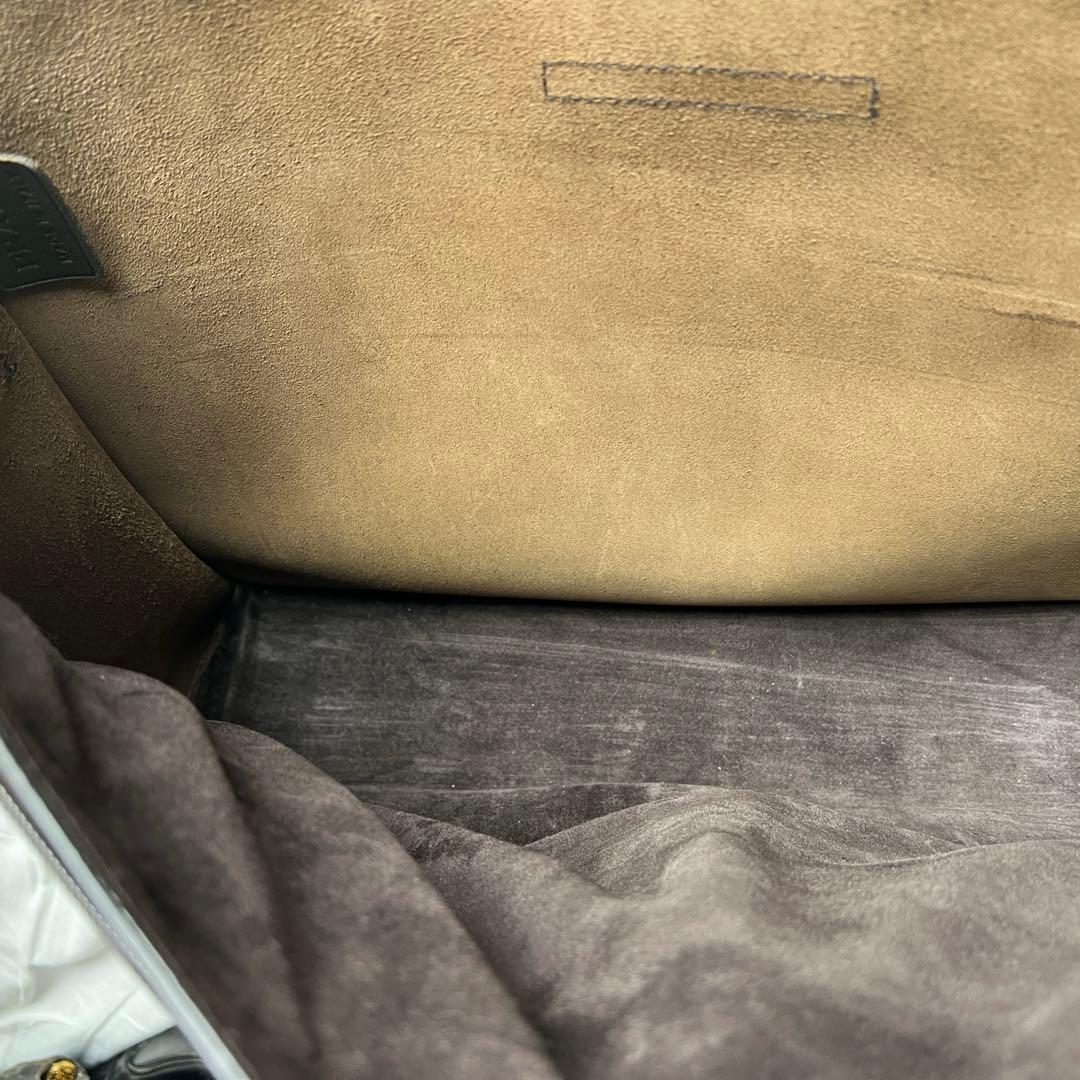 バッグ PRADA leather messenger bag dark brown