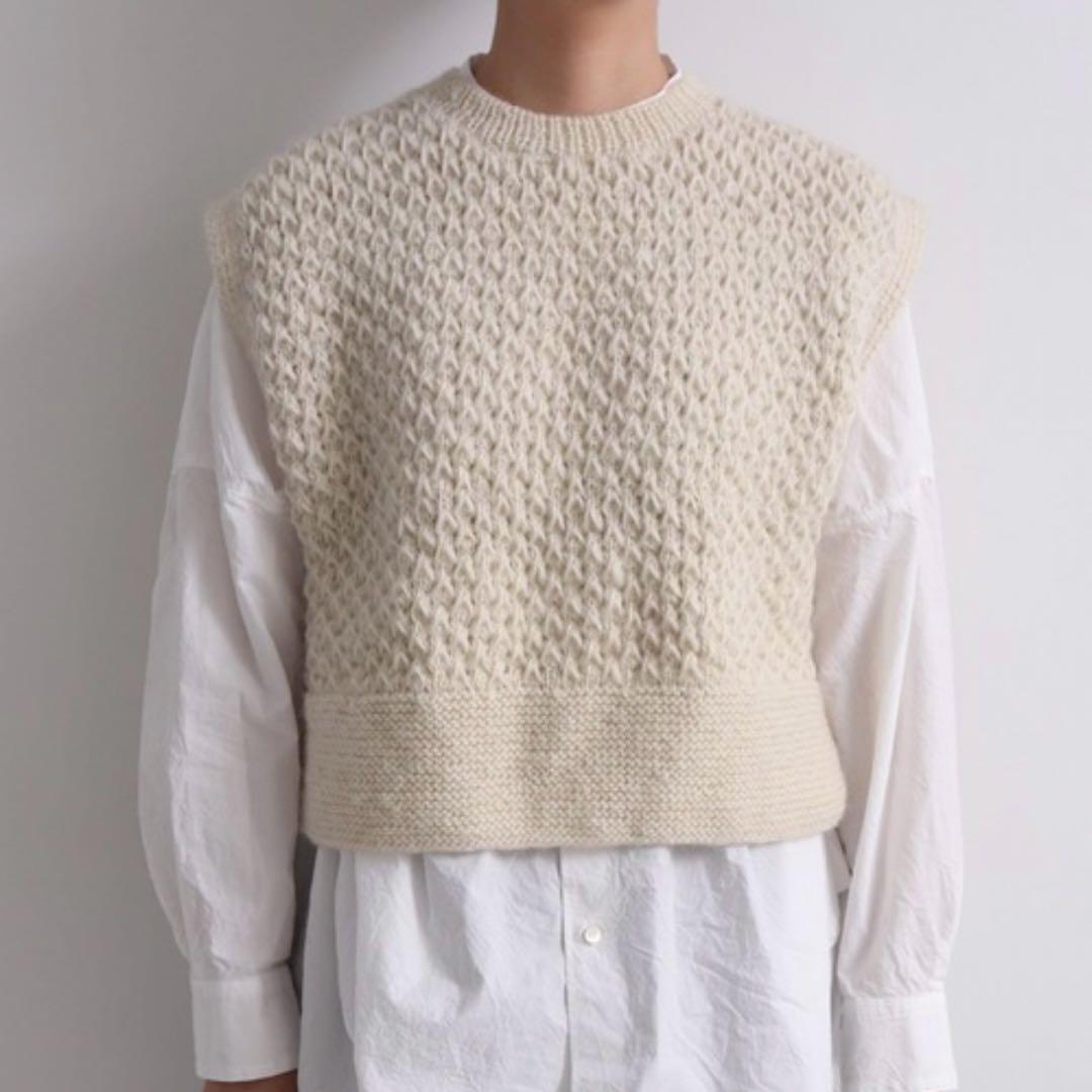 h*o様 タグ付き✨ yuni ネパールハンドニット ベスト （F） ナチュラル