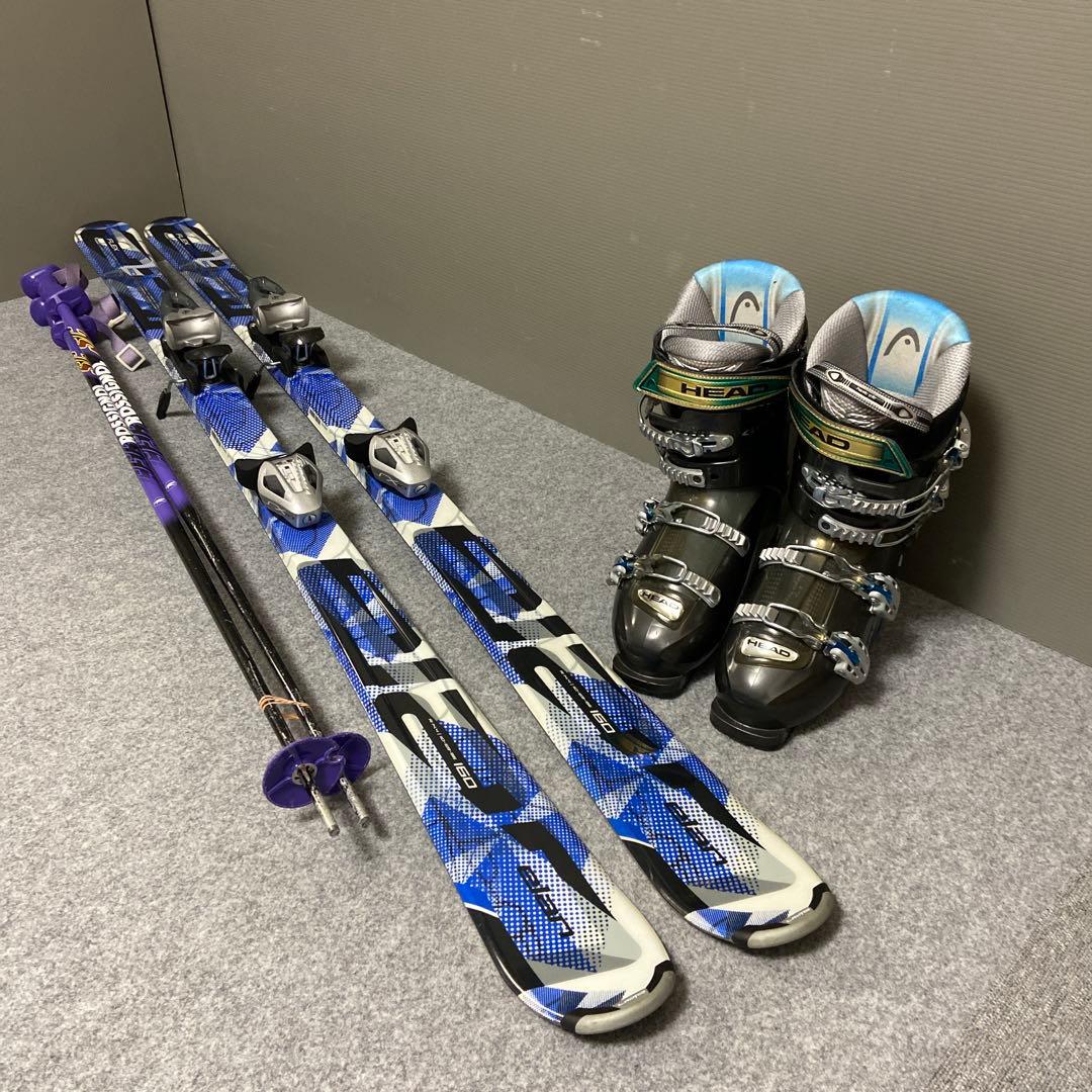 ★メンテナンス済　大人スキーセット　板160cm ブーツ26cm