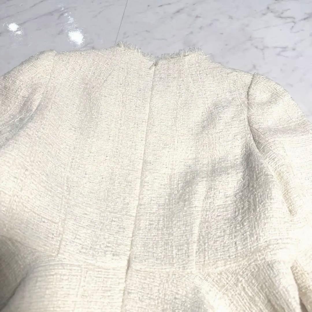 【新品タグ付き】2025✨️完売 アニュアンス ツイードペプラムブラウス 美ライン