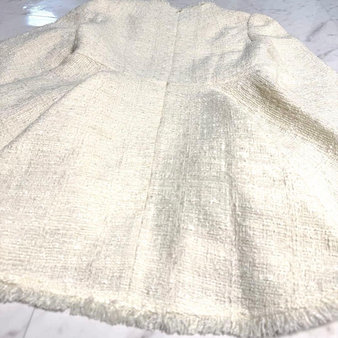 【新品タグ付き】2025✨️完売 アニュアンス ツイードペプラムブラウス 美ライン