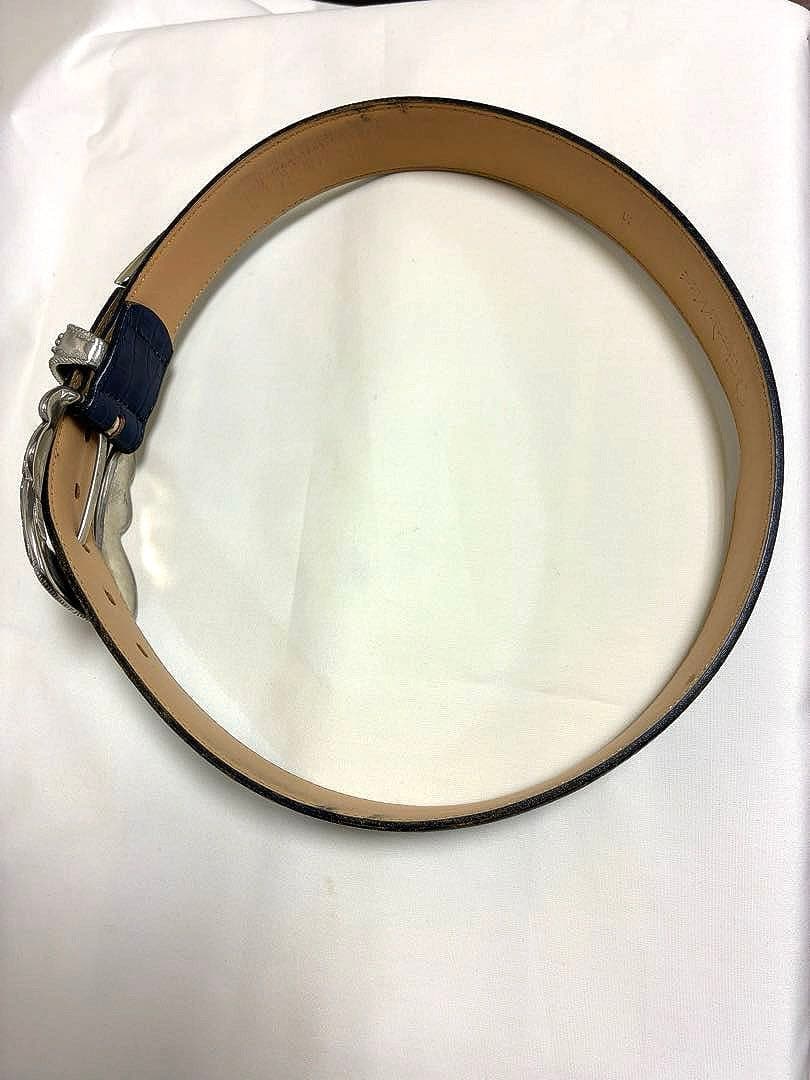 TORNADO MART クロコ型押 デコレーションバックル 本革ベルト