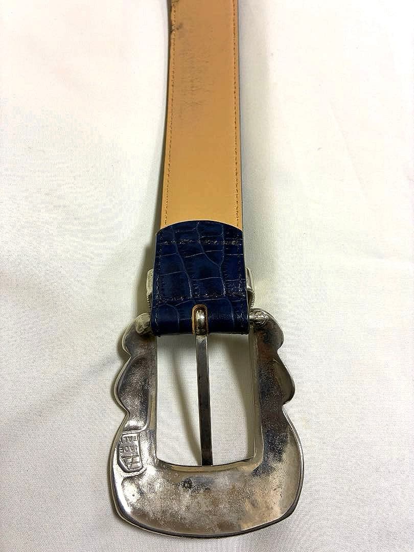 TORNADO MART クロコ型押 デコレーションバックル 本革ベルト