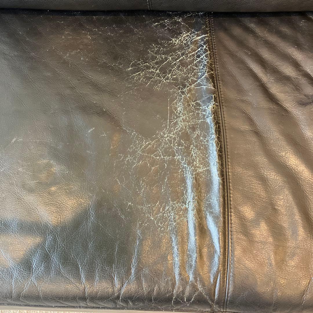 【中古】マスターウォール・モアレスソファ160・本革・黒