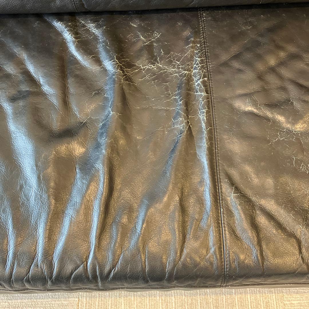 【中古】マスターウォール・モアレスソファ160・本革・黒