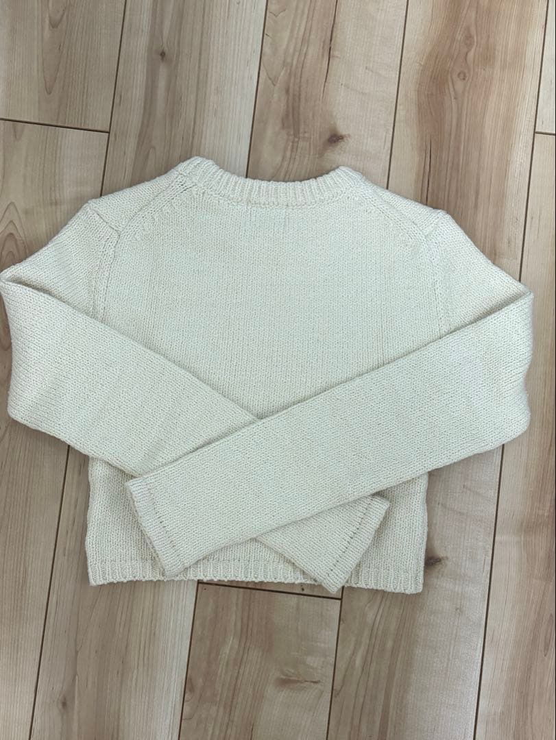 CLANE COTTON SHORT KNIT TOPS アイボリー