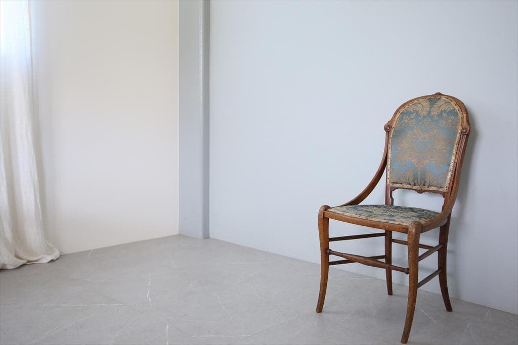 英国アンティーク木製ベッドルームチェア/椅子イス/飾り棚/キッチン(89-163