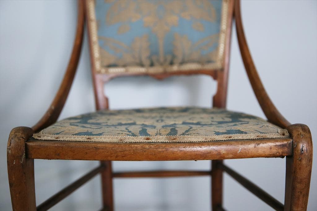 英国アンティーク木製ベッドルームチェア/椅子イス/飾り棚/キッチン(89-163