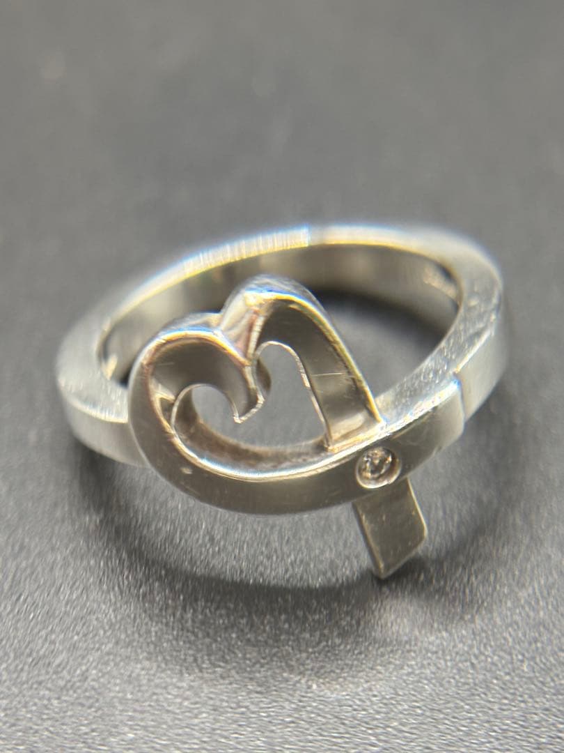 Tiffany ラビングハート 1Pダイヤ リング 指輪