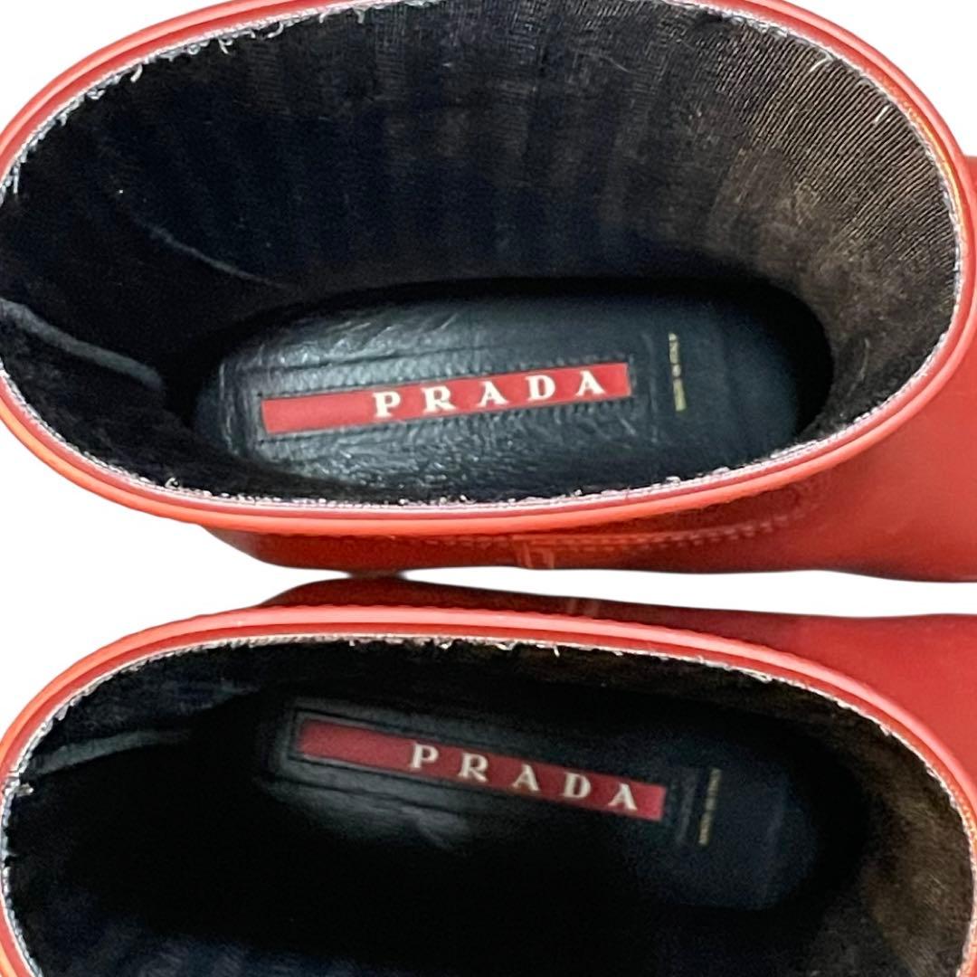 Prada プラダ　レインブーツ　バーガンディ ラバーブーツ