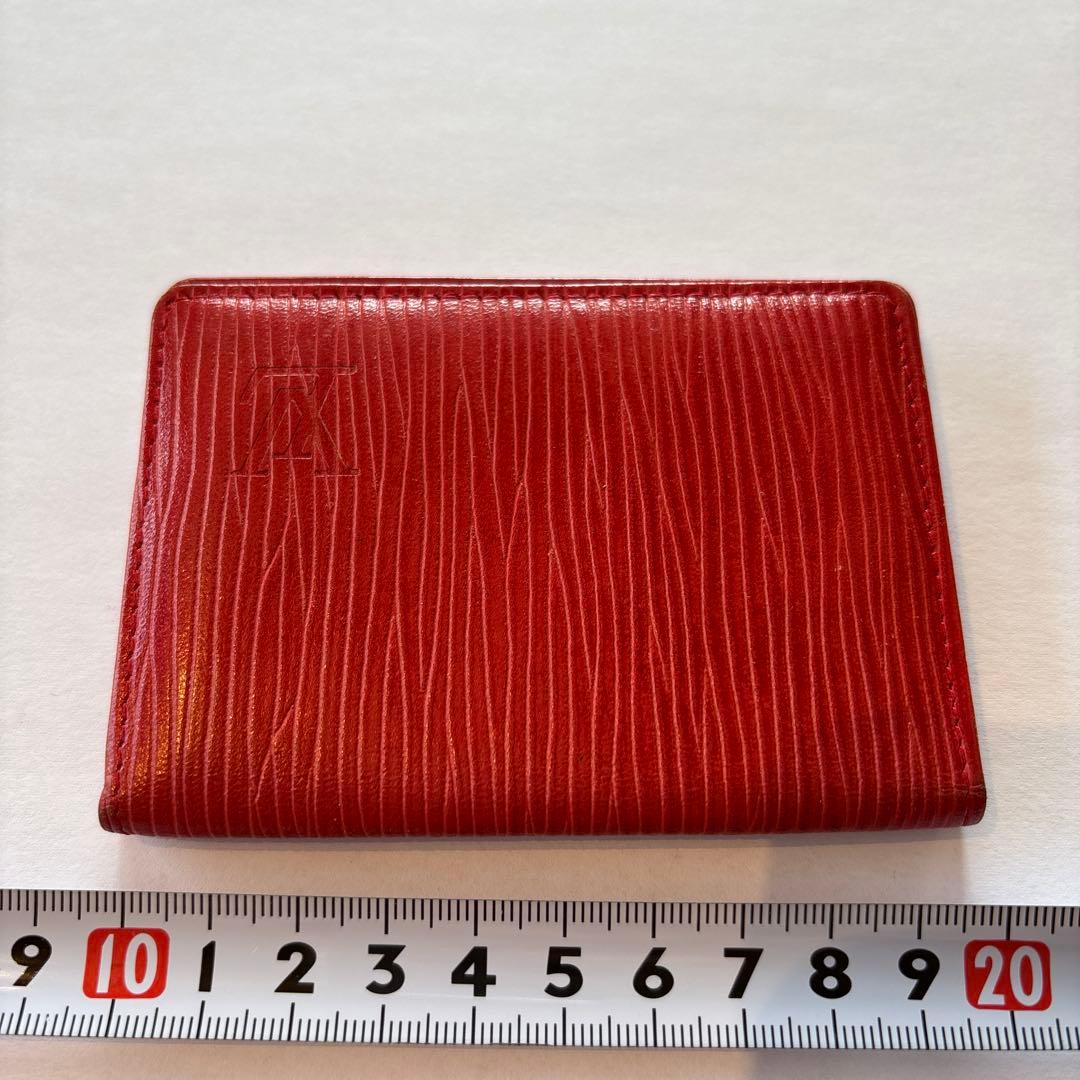 希少 LOUIS VUITTON 赤 レザー 名刺入れ 1980年代