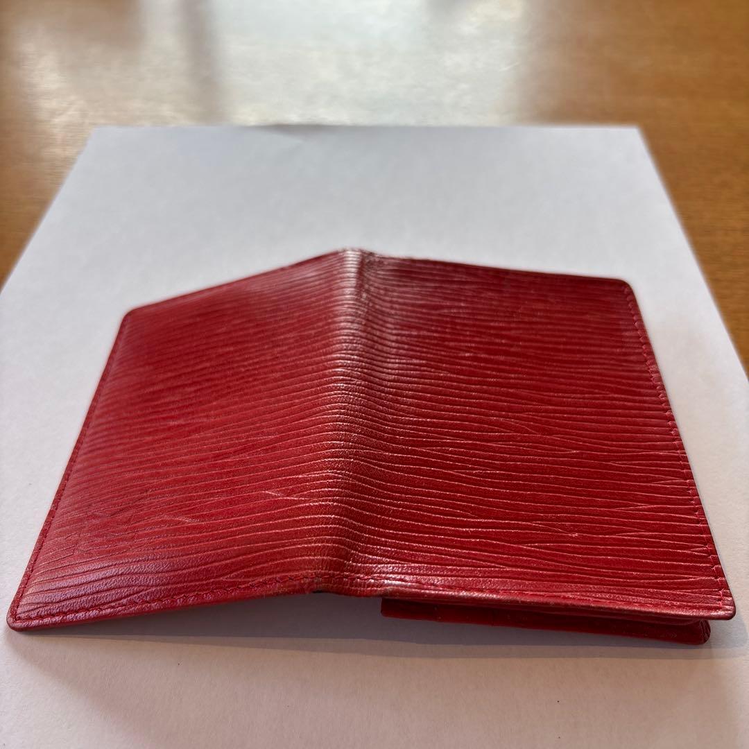 希少 LOUIS VUITTON 赤 レザー 名刺入れ 1980年代