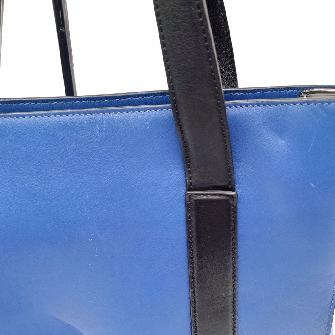 ボールスミス　レザー　トート バッグ　A4 　PAUL　SMITH　青