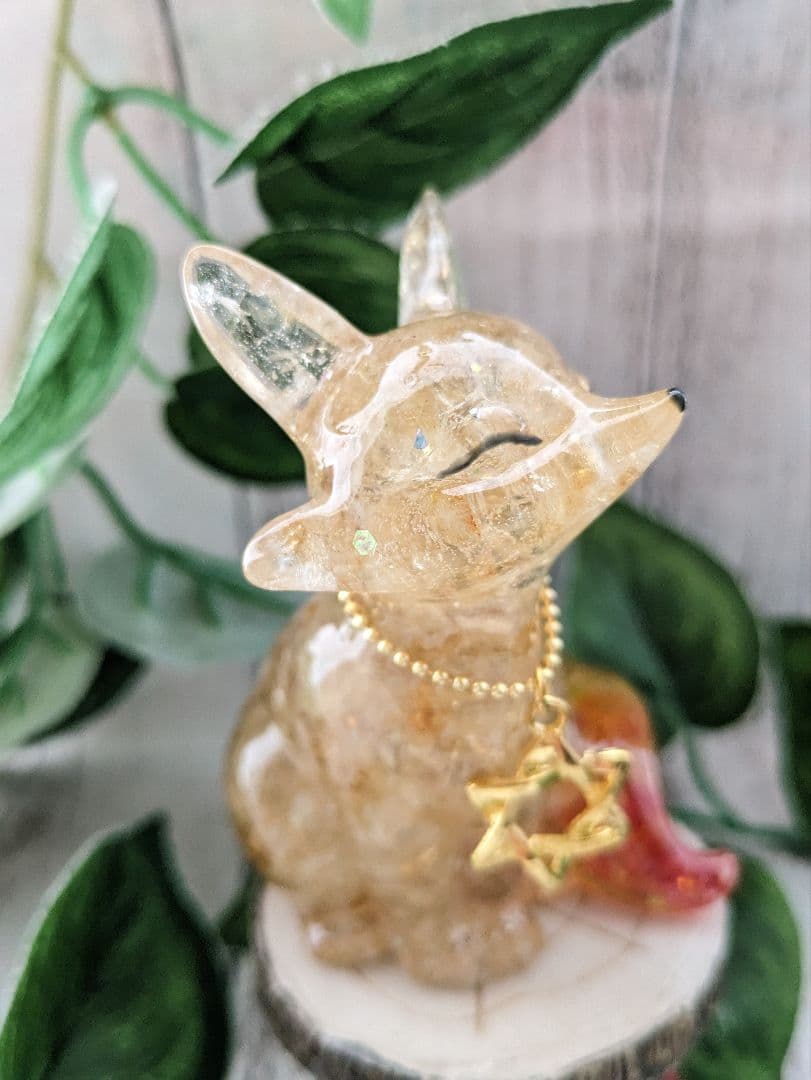 【つねりん】シトリンのビリケンさん形オルゴナイト☆他３点