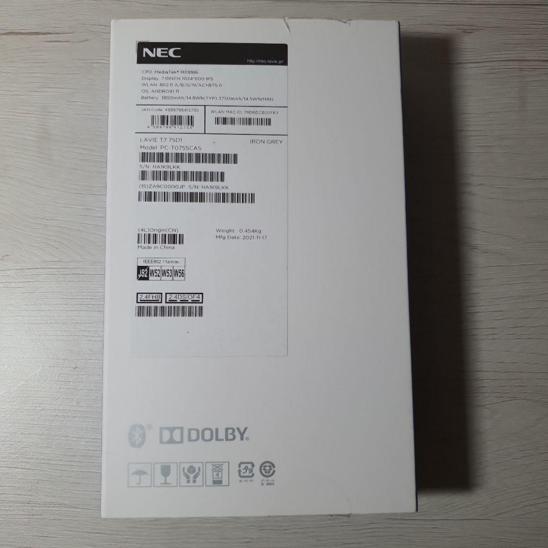 NEC LAVIE T7 7SD1 PC-T0755CAS 7インチタブレット