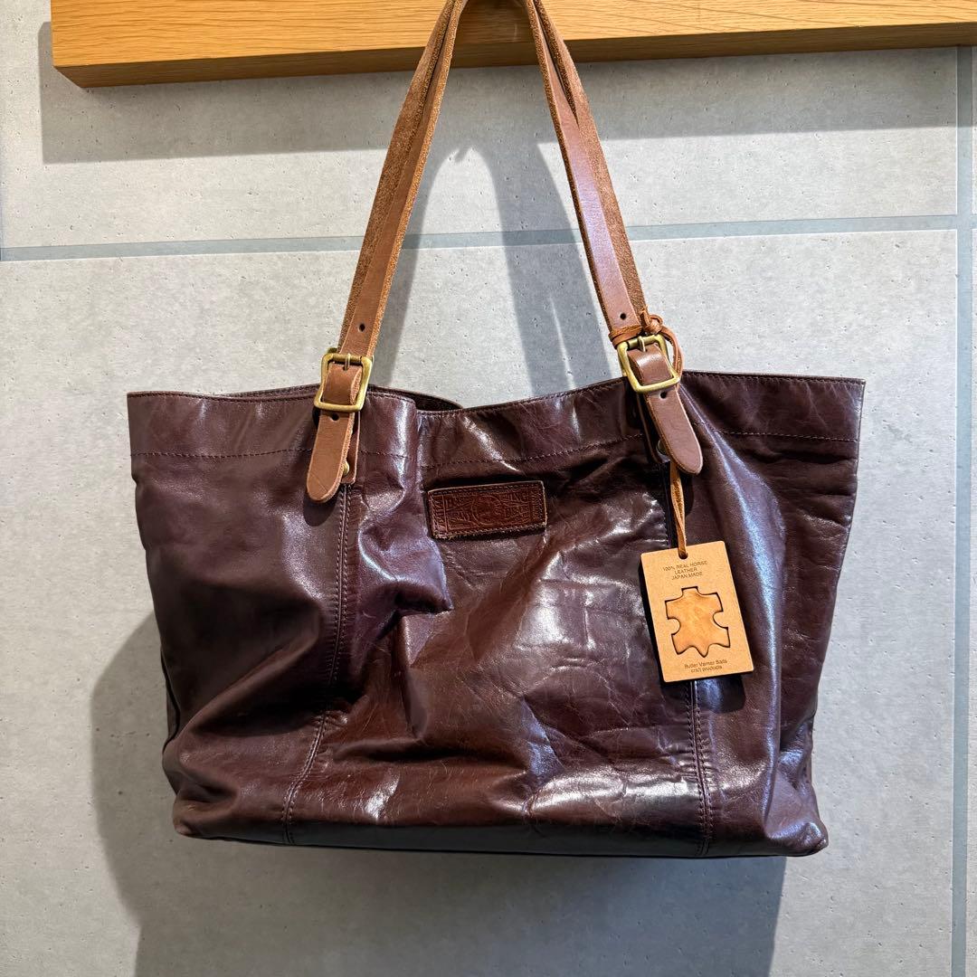 BEAMS 馬革 ダークブラウン トートバッグ