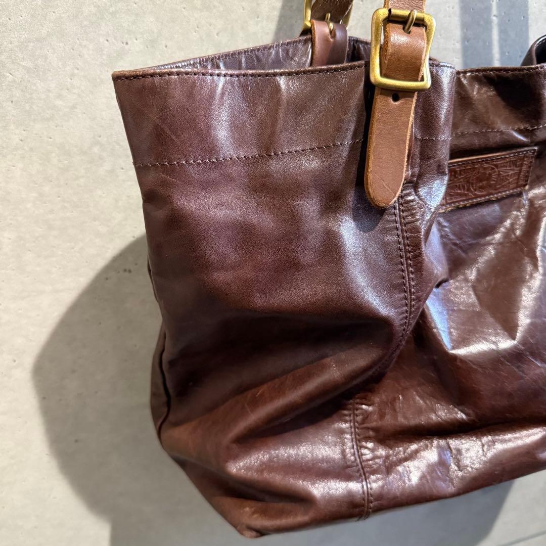 BEAMS 馬革 ダークブラウン トートバッグ