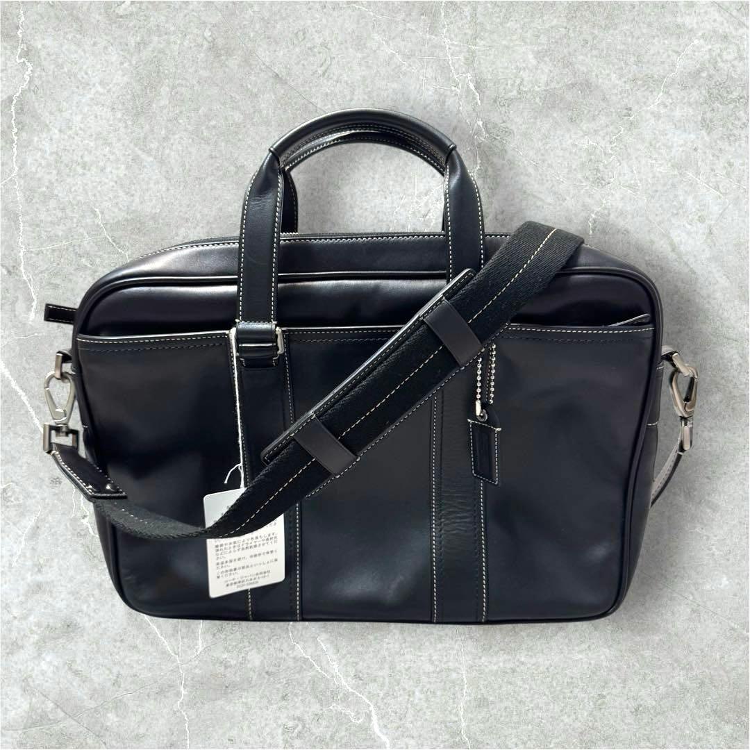 最終価格 新品 COACH 2way ビジネスバッグ レザー ブラック