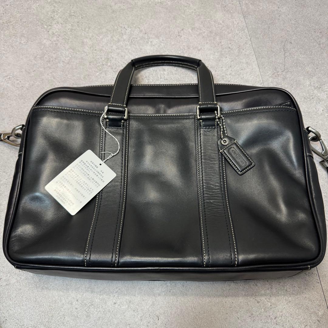 最終価格 新品 COACH 2way ビジネスバッグ レザー ブラック