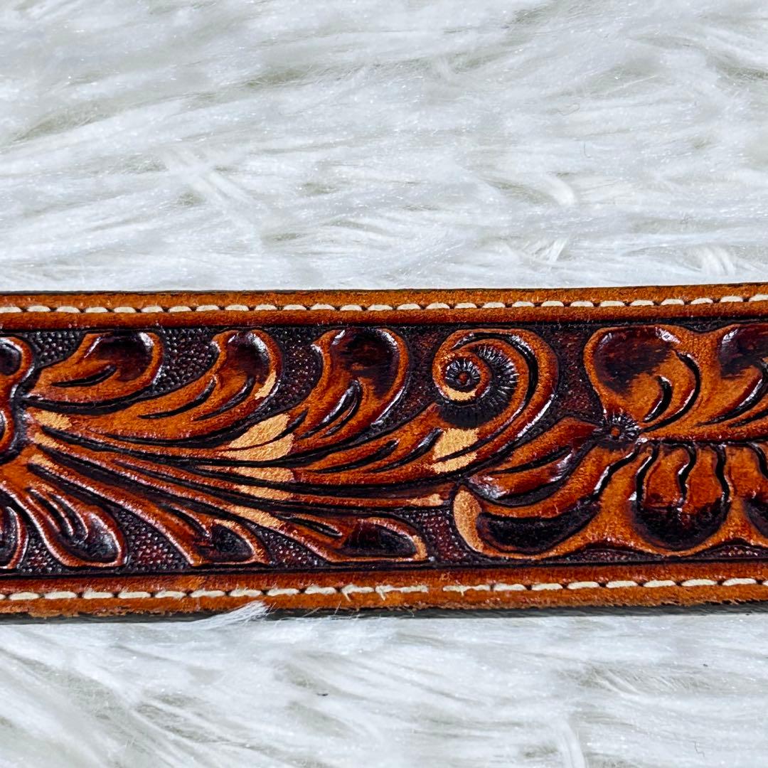 美品 トニーラマ 100周年 ウエスタンレザーベルト カービング USA製 38